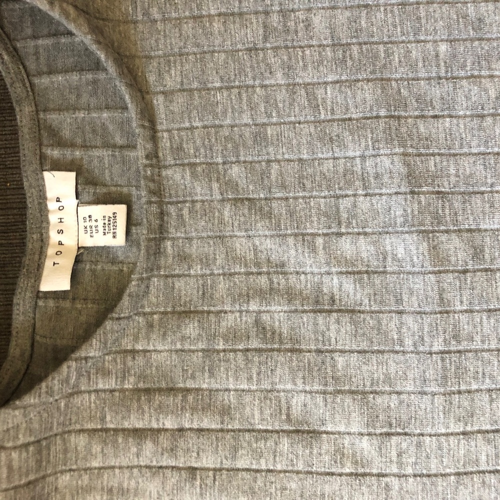 Topshop long grey ribbed dress